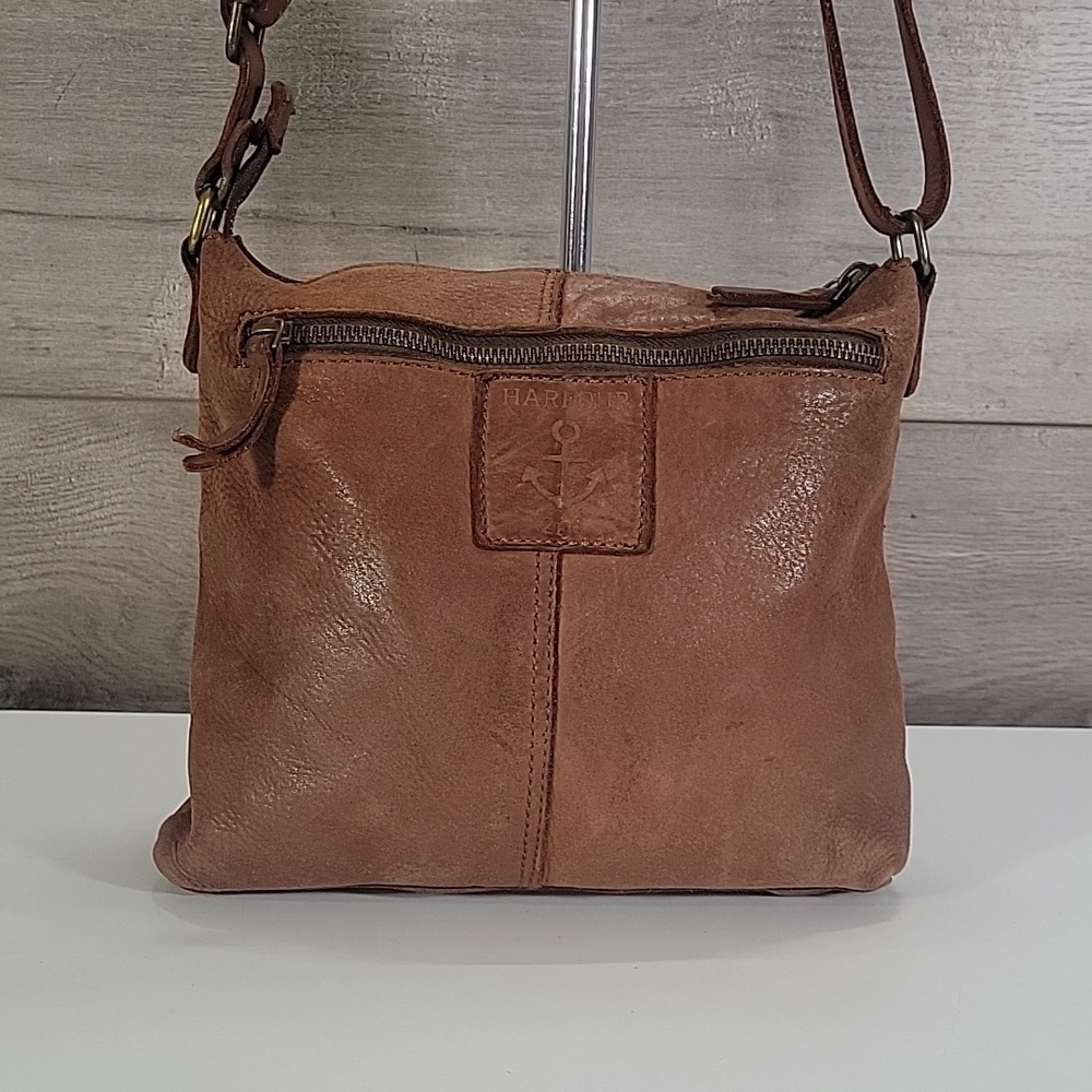 Harbour 2Nd for Anthropologie Leather Crossbody Messenger Bag - Brown - Picture 4 of 14